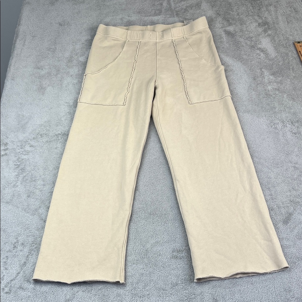 NEW Frank & Eileen S 100% Cotton Cream Beige‎ French Terry Elastic Band FLAW USA